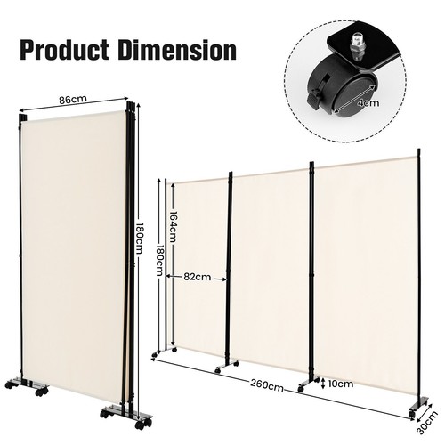 Panel room divider wheels - divider, on