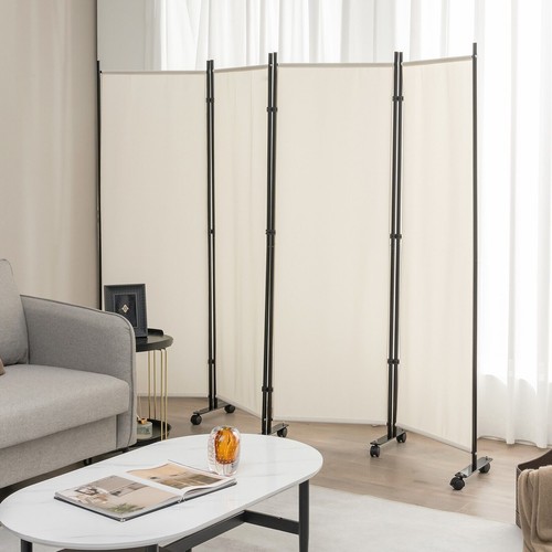 Rolling panel room divider - 4-panel,